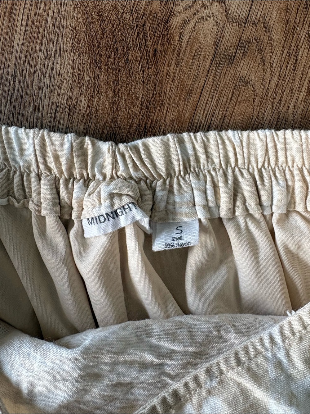 Cream Mini Skirt with Subtle Pattern - Picture 2 of 2